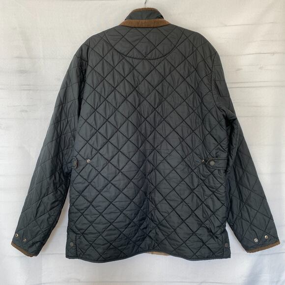 Peter Millar Suffolk Quilted Car Coat Men Size L Black Barn Puffer Jacket Preppy - Picture 2 of 12